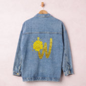 Glitzer Gelbe Flora Monogramm W Frauen Jeansjacke (Hangar)