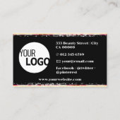 Glitzer Gelbe Pfirsichfarben Produktkennzeichnunge Visitenkarte (Rückseite)