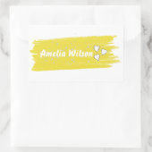 Glitzer gelber Brauch Nachname Rechteckiger Aufkleber (Tasche)