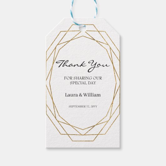 Glitzer Geometric Modern Gastgeschenk Hochzeit Vie Geschenkanhänger (Vorderseite)