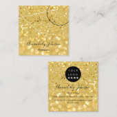 Glitzer-Geometrie-Logo Quadratische Visitenkarte (Vorne/Hinten)