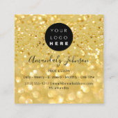 Glitzer-Geometrie-Logo Quadratische Visitenkarte (Rückseite)