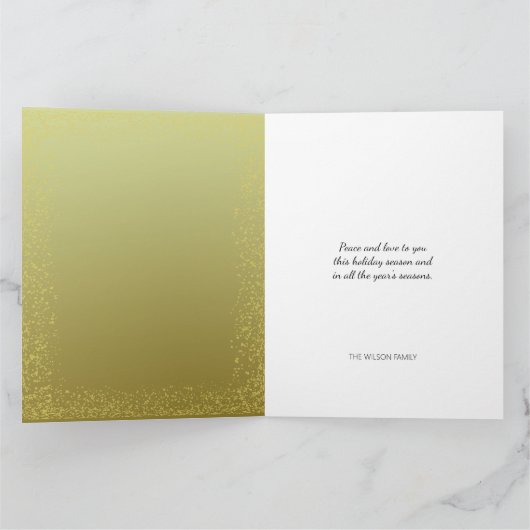 Glitzer Gerahmt Ein Foto glücklicher Urlaub Karte (Innenseite)