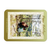 Glitzer Gerahmt Ein Foto glücklicher Urlaub Magnet (Horizontal)