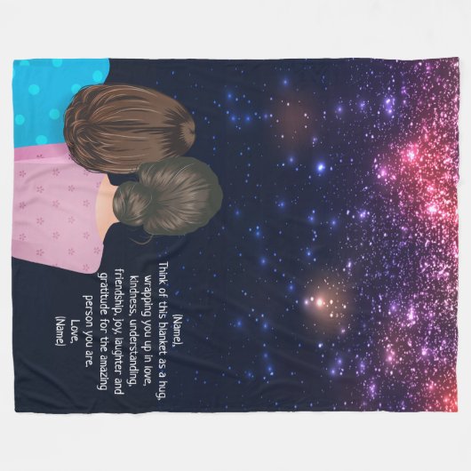Glitzer-Geschenk für Mama von Tochter-Letter Hinwe Fleecedecke (Vorderseite (Horizontal))