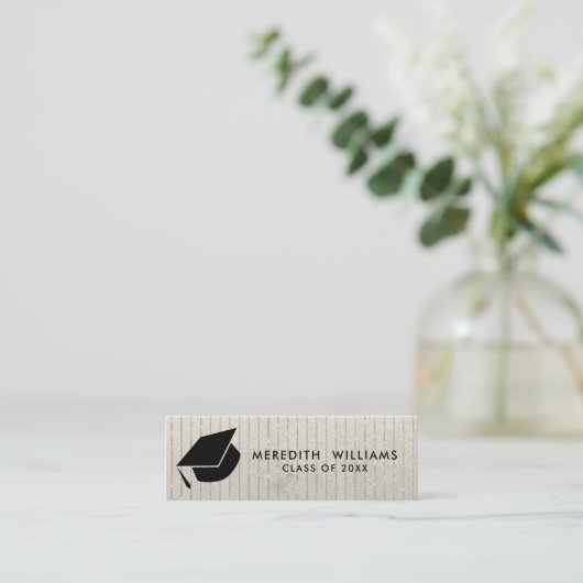 Glitzer Gestrippter Abschluss Mini Visitenkarte (Stehend Vorderseite)