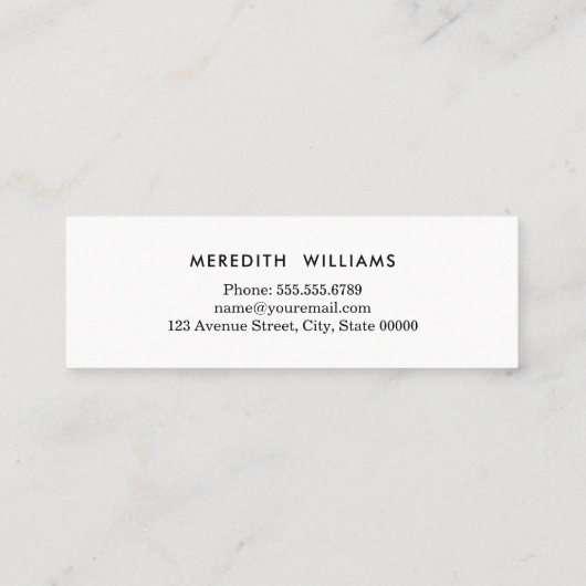 Glitzer Gestrippter Abschluss Mini Visitenkarte (Rückseite)