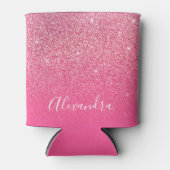 Glitzer Girl Funkelnd Rose Rosa Skriptname Benutze Dosenkühler (Vorderseite)