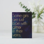 Glitzer Girl Quote Postkarte (Stehend Vorderseite)