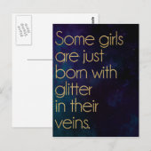 Glitzer Girl Quote Postkarte (Vorne/Hinten)