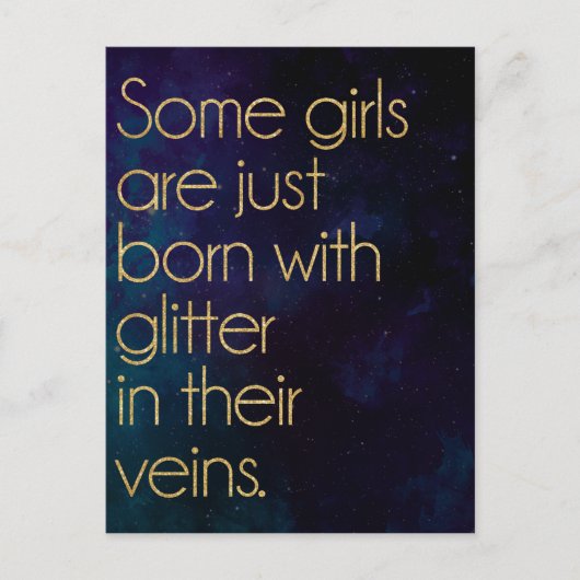 Glitzer Girl Quote Postkarte (Vorderseite)