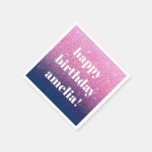Glitzer Girly Funkelnd Lila Geburtstag Individuell Serviette (Ecke)