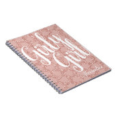 Glitzer Girly Girl Polka Dot Name Blush Pink Notizblock (Rechte Seite)