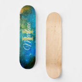 Glitzer Girly Green Mermaid Monogram Name Fantasy Skateboard (Vorderseite)