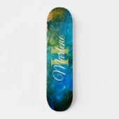 Glitzer Girly Green Mermaid Monogram Name Fantasy Skateboard (Vorne)