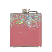 Glitzer Girly Individuelle Name Monogram Flachmann (Rückseite)