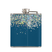 Glitzer Girly Individuelle Name Monogram Flachmann (Rückseite)