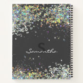 Glitzer Girly Individuelle Name Monogram Notizblock (Rückseite)