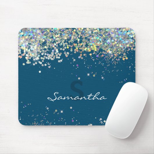 Glitzer Girly Individuelle Name Mousepad (Mit Mouse)