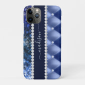 Glitzer Girly Sparkle Luxury Navy Blue Case-Mate iPhone Hülle (Rückseite)