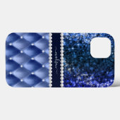 Glitzer Girly Sparkle Luxury Navy Blue Case-Mate iPhone Hülle (Rückseite (Horizontal))