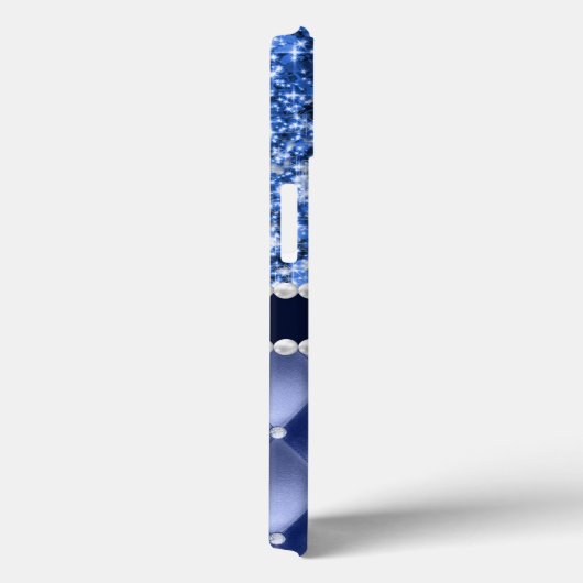 Glitzer Girly Sparkle Luxury Navy Blue Case-Mate iPhone Hülle (Rückseite / Rechts)