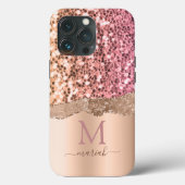 Glitzer Girly Sparkle Rose Gold Brautparty Case-Mate iPhone Hülle (Rückseite)