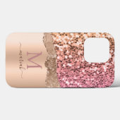 Glitzer Girly Sparkle Rose Gold Brautparty Case-Mate iPhone Hülle (Rückseite (Horizontal))