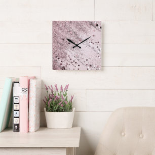 Glitzer Glam 3 #art #Glitzer Quadratische Wanduhr