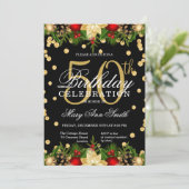 Glitzer Glam 50. Geburtstag  Einladung (Stehend Vorderseite)