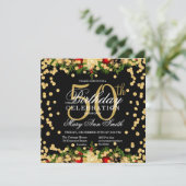 Glitzer Glam 50. Geburtstag  Einladung (Stehend Vorderseite)
