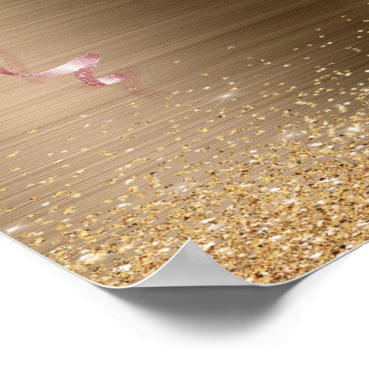 Glitzer Glam 90 & Fantastisches Gold Disco Ball Poster (Ecke)