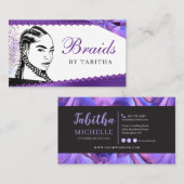 Glitzer Glam Abstrakt Moderner Friseur Salon B Visitenkarte (Vorne/Hinten)