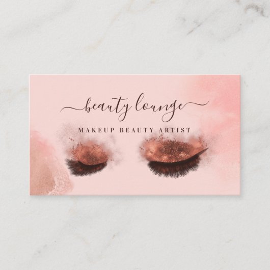 Glitzer Glam Beauty Makeup Artist Eyelashes & Lipp Visitenkarte (Vorderseite)