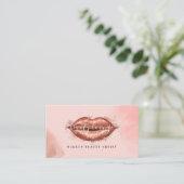 Glitzer Glam Beauty Makeup Rose Visitenkarte (Stehend Vorderseite)