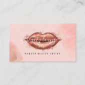 Glitzer Glam Beauty Makeup Rose Visitenkarte (Vorderseite)