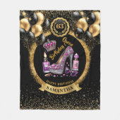 Glitzer Glam Birthday Queen High Heels Blanket Fleecedecke (Vorderseite)