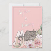 Glitzer Glam Blonde Bride Brautparty Einladung (Rückseite)