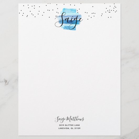 Glitzer Glam Briefkopf (Vorderseite)