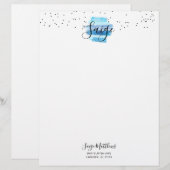 Glitzer Glam Briefkopf (Vorne/Hinten)