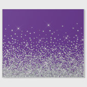 Glitzer glam Diamantfunkel Kristall lila Geschenkpapier (Flach)