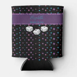 Glitzer Glam Girly Dice Monogram Bunco Can Cooler Dosenkühler