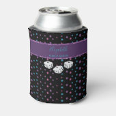 Glitzer Glam Girly Dice Monogram Bunco Can Cooler Dosenkühler (Kanne Rückseite)