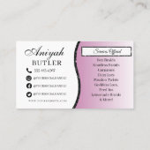 Glitzer Glam Moderner Friseur Salon Visitenkarte (Rückseite)