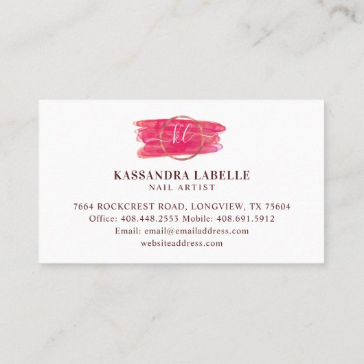 Glitzer Glam Nail Kunstvoll wandern im Val Piora Visitenkarte (Rückseite)