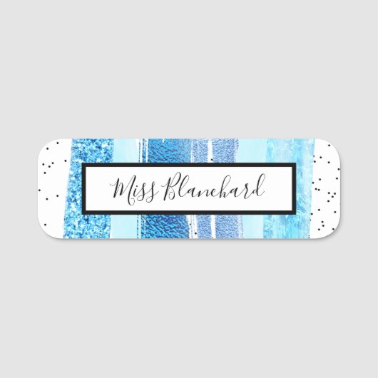 Glitzer Glam Namensschild (Vorderseite)