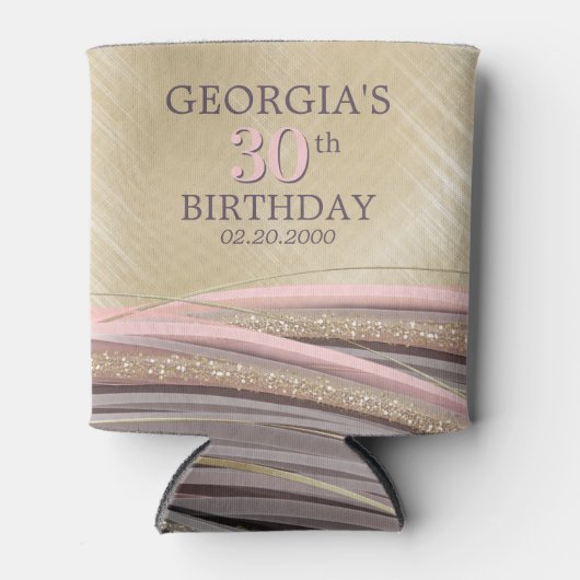 Glitzer Glam Rose Gold Geburtstag Dosenkühler (Vorderseite)