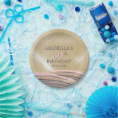Glitzer Glam Rose Gold Geburtstag Pappteller (Party)