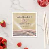 Glitzer Glam Rose Gold Geburtstag Serviette (Beispiel)