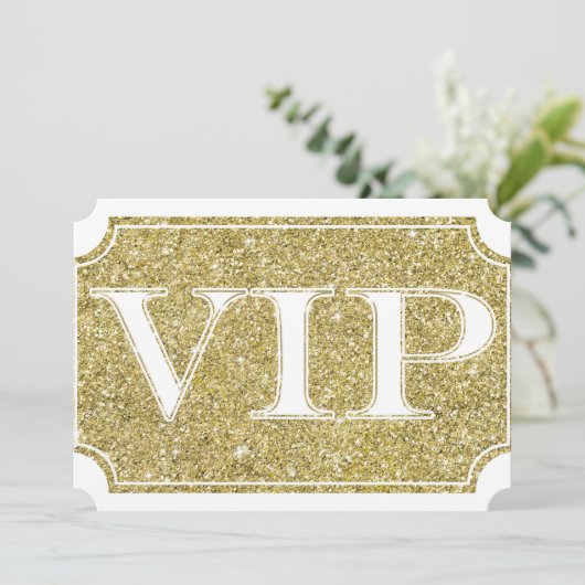 Glitzer Glam VIP Party Event Ticket Einladung (Stehend Vorderseite)